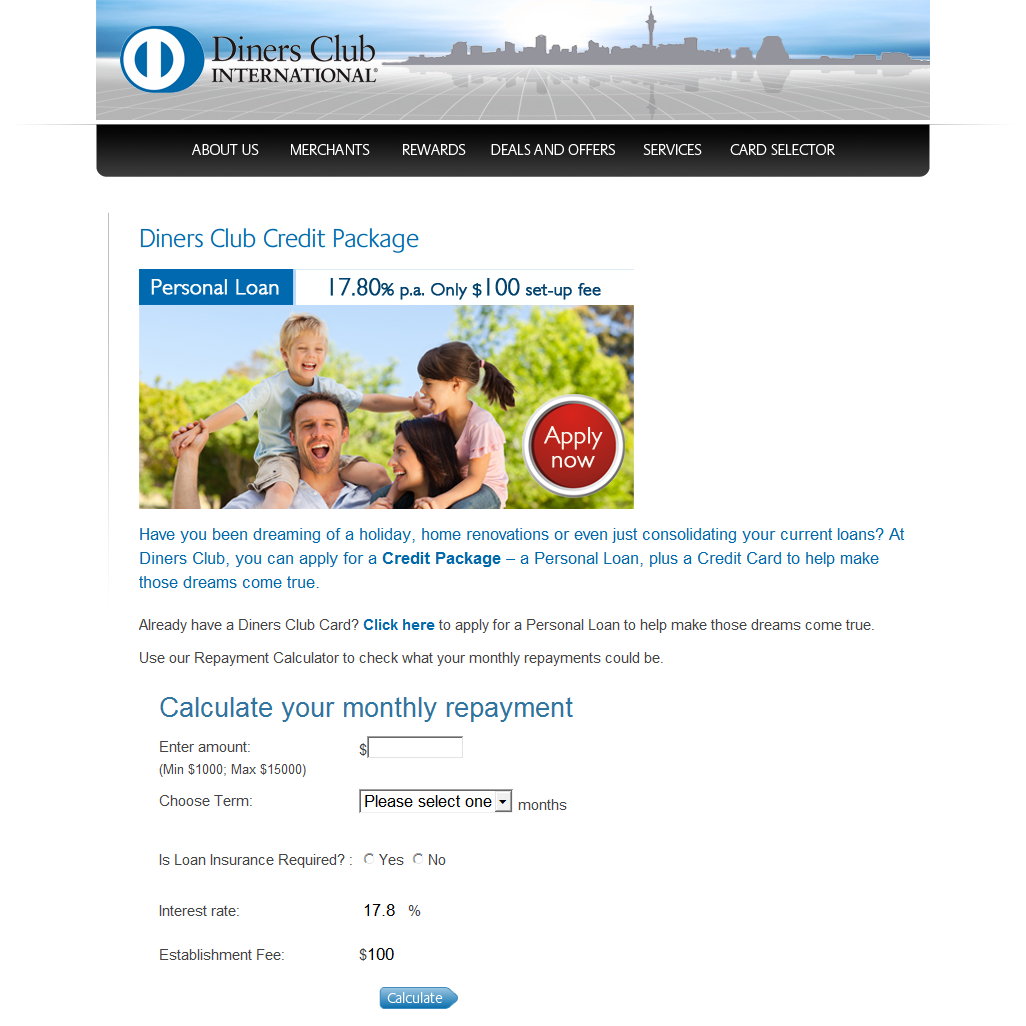 Diners Club Credit Package | Diners Club New Zealand