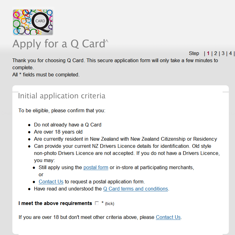 Q Card - Credit Application Steps